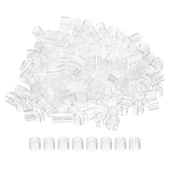 Uxcell 300 Pcs Clothes Hanger Marker Blank Plastic Tags Fit 3mm Rod, Transparent
