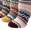 ROUND TOP 5 Pairs Vintage Wool Autumn Winter Thicken Printed Women Knee High Socks