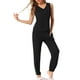 thumbnail image 1 of INSPIRAR CHIC Pijamas de mujer, ropa de estar en casa, camisetas sin mangas de punto con pantalones, conjunto de pijamas L negro, 1 of 6