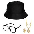 thumbnail image 1 of 3 Piezas Disfraz Vintage Collar Sombrero Hip Hop para Artistas de Moda Sunnimix, 1 of 8