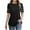 Black, variant on WREESH Women's Summer 2025 Casual Lace Tunic Top Short Sleeve Crewneck Blouse Breathable Solid Color Shirt for Office Vacation Dressy Fashion Tops