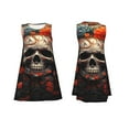 thumbnail image 7 of Pofeuu Vintage Butterfly Flower Skull Print Women's Sleeveless Dress, Loose Fit Summer Dress, Casual Tank Dress for Women, 7 of 7