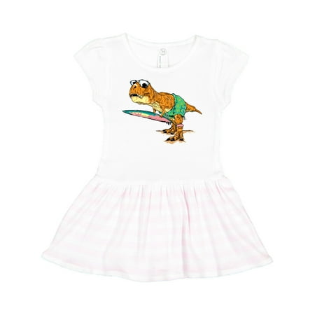 

Inktastic Tyrannosaurus Rex with Surf Board Gift Toddler Girl Dress