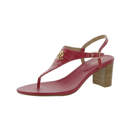 Lauren Ralph Lauren Womens Westcott Pebbled Leather Logo Thong Sandals