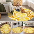 thumbnail image 6 of Area Rug 36in, Yellow Lemon Slice Watercolor Floor Carpet Living Room Rug, Summer Fruit Non-Slip Welcome Mat Indoor Rugs for Bedroom Dining Room, 6 of 9