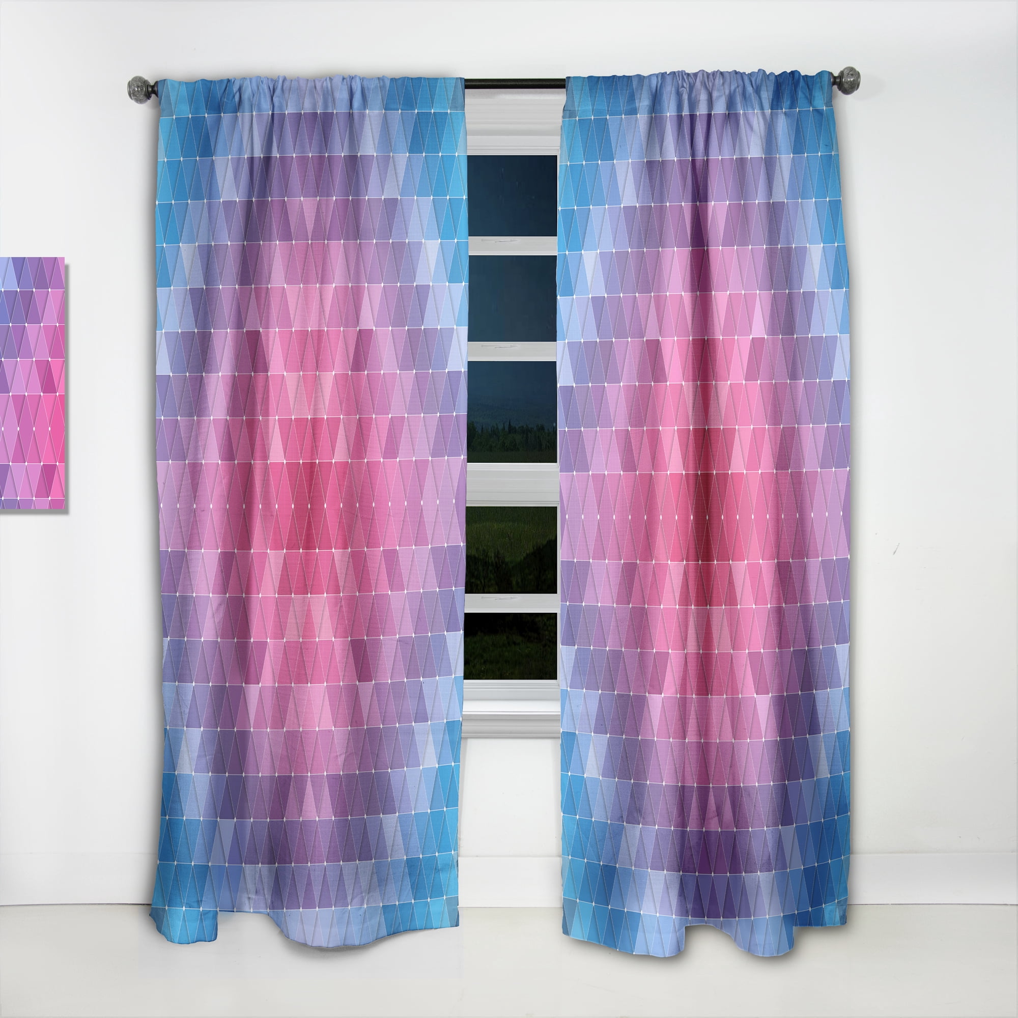 Designart 'Triangular Shapes Colourfields XV' Modern & Contemporary Curtain Panel