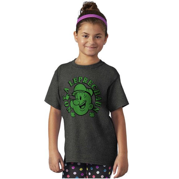 Popeye St Paddys Not A Leprechaun Crewneck T Shirts Boy Girl Teen Brisco Brands XS
