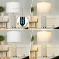 thumbnail image 4 of Cinkeda Table Lamp Set of 2 for Living Room Bedroom with USB Ports AC Outlet 3 Way Dimmable Touch Nightlight Farmhouse White Floral Nightstand Bedside Lamps, 4 of 9