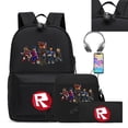 thumbnail image 3 of Roblox bolsa de hombro de carga USB periférica de juego de tres piezas, bolso de lápiz de un solo hombro, bolso escolar para estudiantes de escuela secundaria, 3 of 4