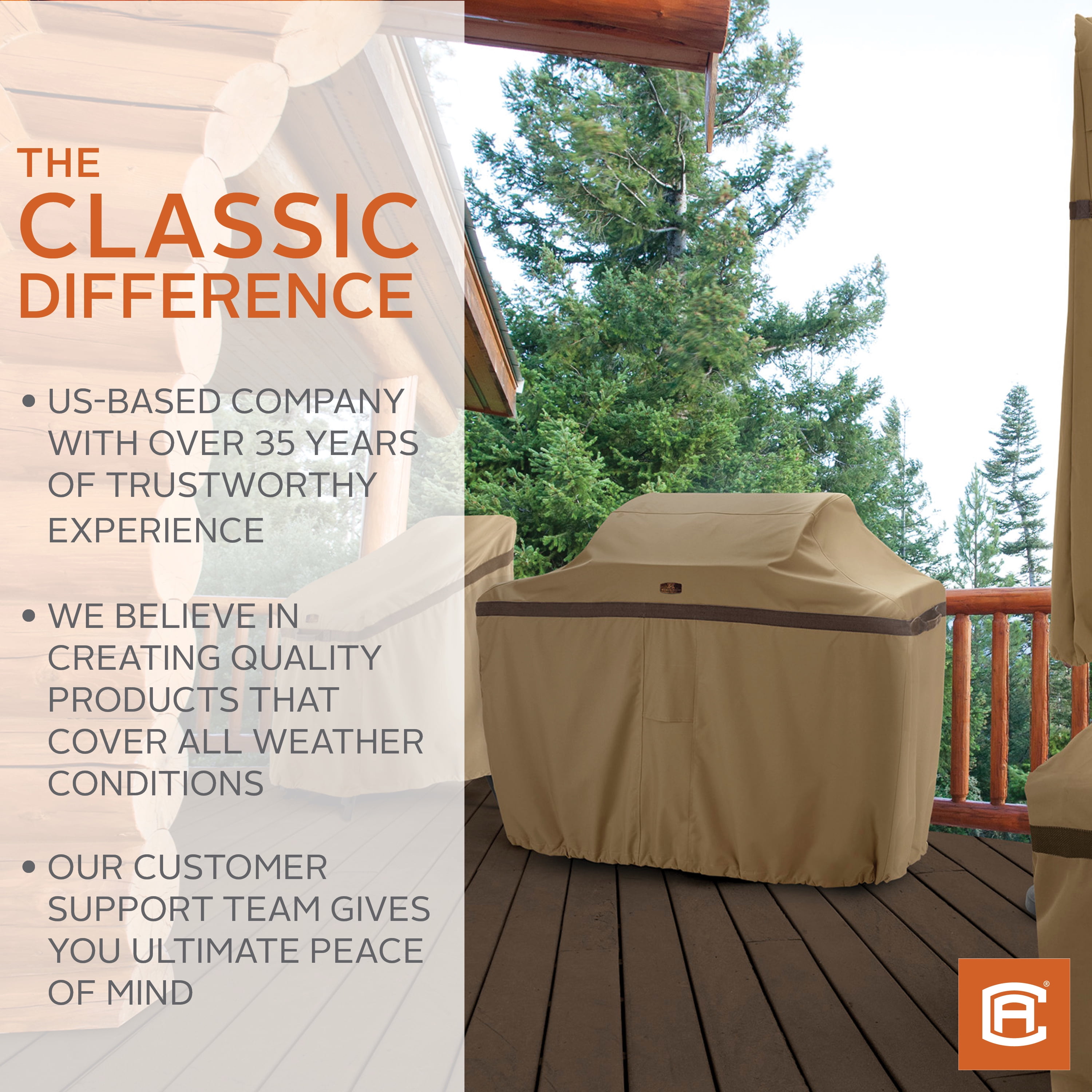 Classic Accessories Hickory Water-Resistant 72 Inch BBQ Grill Cover