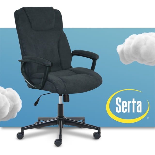 Serta à la Maison Style Hannah II Chaise de Bureau Pivotante en Noir
