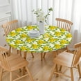 thumbnail image 2 of Lemon Pattern Tablecloth Bright Yellow Fruit Print with Floral Summer Touch for Modern Kitchen, 2 of 3