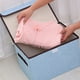 thumbnail image 5 of Cubo de almacenamiento plegable con tapa - Cesta organizadora de contenedores de almacenamiento con capacidad de 24L, caja de tela plegable con asas resistentes para armario, azul/naranja/café/rosa, 5 of 9