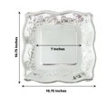 thumbnail image 3 of Efavormart 25 Pack | Silver 11" Square Vintage Dinner Serving Paper Plates, Shiny Metallic Disposable Pottery Embossed Party Plates With Scroll Design Edge - 350 GSM, 3 of 5