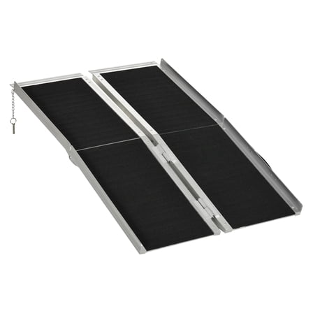 4ft Wheelchair Ramp - Aluminum Portable Mobility Ramp for Scooters, Wheelchairs, Bikes - Non-Slip, Folding Ramp for Steps, Doorways