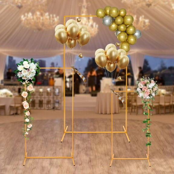 3pcs Rectangular Metal Backdrop Stand, Rectangular Balloon Frame Wedding Stands