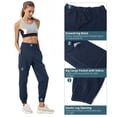thumbnail image 3 of PULI Women's Loose Cargo Sweatpants with Pockets Cotton Blend Jogger Pants Elastic Waist Athletic Lounge Pants for Yoga Gym Running, 3 of 6