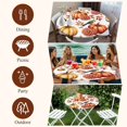 thumbnail image 7 of Fall Flowers Rustic Round Tablecloth, Fitted Table Cover with Elastic for 55"-60" Round Tables, Thanksgiving Pumpkins Autumn Leaves Birds Table Cloth Outdoor Dinning Party Waterproof Tablecloths, 7 of 7