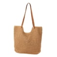 thumbnail image 4 of Bolso de hombro para mujer, bolso ligero, bolso de viaje de verano, bolso de mano para el trabajo Caqui 40cmx32cm, 4 of 9