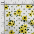 thumbnail image 1 of oneOone Rayon Yellow Fabric Floral & Geometric Sewing Material Print Fabric By The Yard 56 Inch Wide, 1 of 5