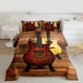 thumbnail image 2 of Feelyou Wooden Guitar Kid Twin Comforter Sets, Modern Music Bedding Set, 2-Piece, 2 of 8