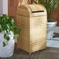 thumbnail image 2 of SAFAVIEH Serapis Contemporary Modern Outdoor Patio Trash Bin, Natural, 2 of 14