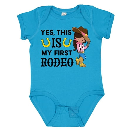 

Inktastic Yes This is My First Rodeo- Cowgirl in Hat and Boots Gift Baby Girl Bodysuit
