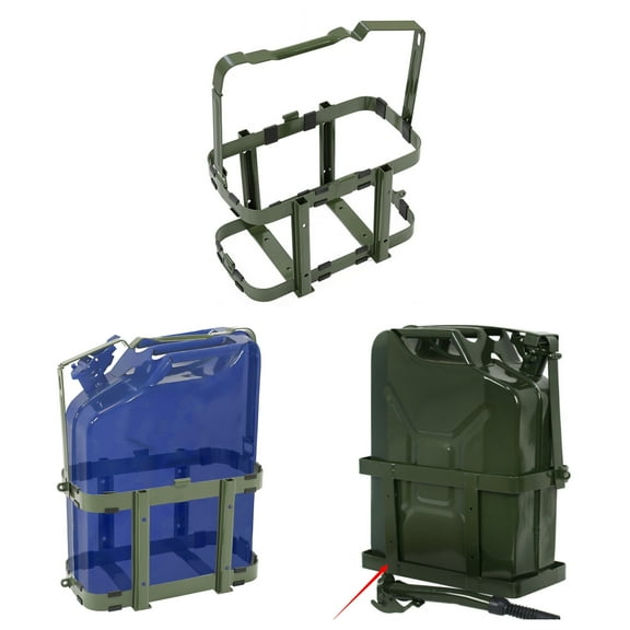 KOJEM Gas Can Holder for 5 Gallon Steel Jerry , Can Fuel Tank Petrol Diesel Storage Can Holder,  Green Electrophoresis - Securely Transport Your Fuel with Ease
