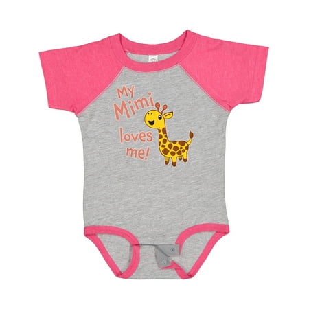 

Inktastic My Mimi Loves Me- Cute Giraffe Gift Baby Boy or Baby Girl Bodysuit