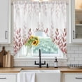 thumbnail image 6 of Spring Reddish Brown Eucalyptus Swag Valances for Windows, Kitchen Window Curtains Over Sink, Botanical Leaf Country Window Treatment Curtains for Living Room/Bedroom Curtains 2 Panel Sets 36"x45", 6 of 8