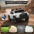 thumbnail image 5 of RAM 24V Ride on Cars for Tow Kids, RAM 1500 RHO 2 Seat Battery Powered Ride on Toys with Remote Control, 4 Wheels Suspension Trunk, LED Light, MP3 Player, Electric Car for Kids Boy Girl Gift, White, 5 of 10