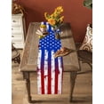thumbnail image 4 of Red Blue Burlap Cotton Table Runner 18x72 Inches Long, Ombre Stars Stripes Rustic US Flag Blood Farmhouse Table Runners, Outdoor Dining Tablecloths Decor for Baby Shower/Party/Wedding, 4 of 6