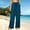 Dark Blue, variant on Gamviast Womens Wide Leg Cargo Pants Elastic Waist Drawstring Cotton Gauze Look Palazzo Pants with Side Pockets Lightweight Loose Fit for Beach Vacation Lounge White XXL