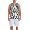 thumbnail image 4 of Gaeub Weave Geometric Men's Mesh Basketball Jersey, Quick-Drying Sleeveless Top S-4XL, Loose Muscle Tank Top -Large, 4 of 9