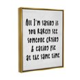 thumbnail image 3 of Stupell Industries Crying & Eating Pie Phrase Graphic Art Metallic Gold Floating Framed Canvas Print Wall Art, Design by Lil' Rue, 3 of 6