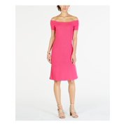 MICHAEL KORS $195 Womens New 1182 Pink Knit Off Shoulder Dress M B+B