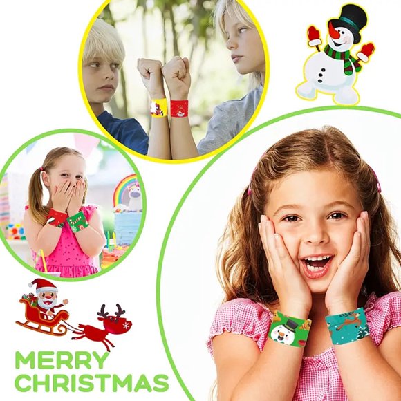 YAOMOBB Bracelet Bonhomme de Neige, Bracelets de Noël, Motif Père Noël Arbre Renne, 12 24 48 Pcs