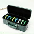 thumbnail image 6 of Portable Bangle Box with 15 Slot Inserts PU Leather Presentation Box Bracelet Display Box for Men  Green, 6 of 8