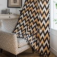 thumbnail image 2 of PixelForge Boho Geometric Linen Curtain, Farmhouse Curtain for Living Room, Light Filtering Rod Pocket, 1 Panel, Black & Mustard, 52 x 84 Inches, 2 of 5