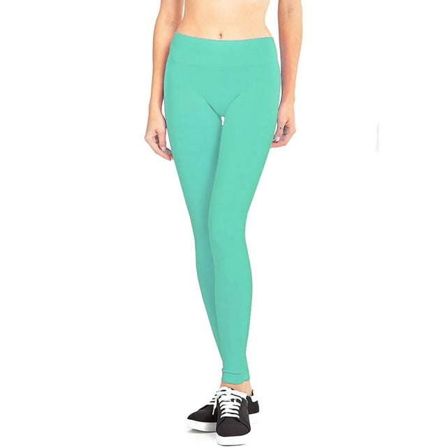 LAVRA Leggings Longueur Complète pour Femmes Taille Régulière-Menthe