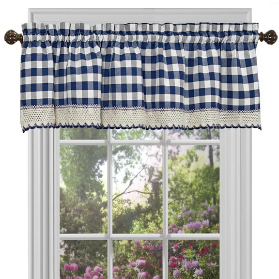 Ergode Buffalo Check Window Curtain Valance - 58x14 - Navy