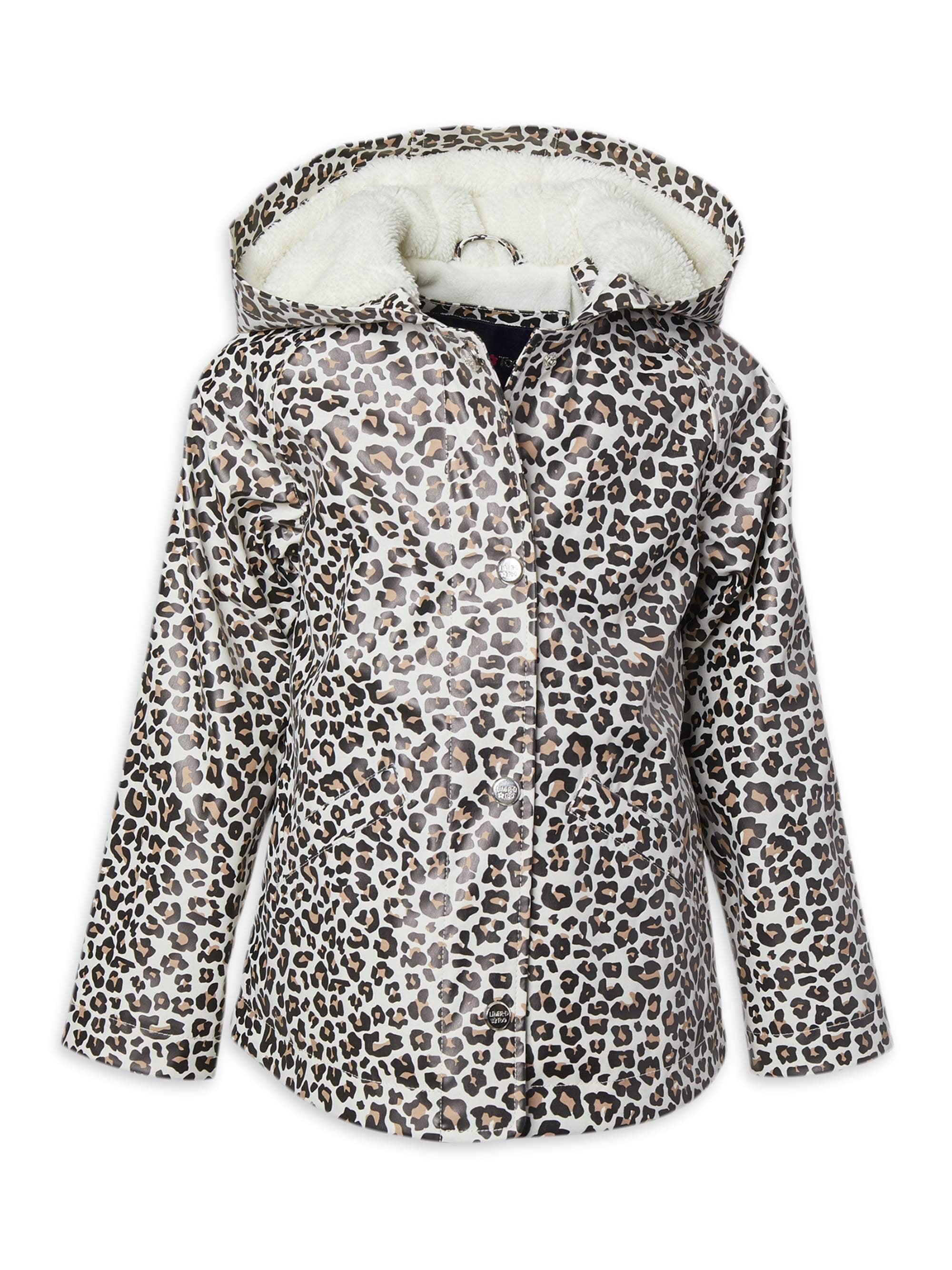Limited Too Toddler Girls Sherpa Lined Animal Print Raincoat Jacket