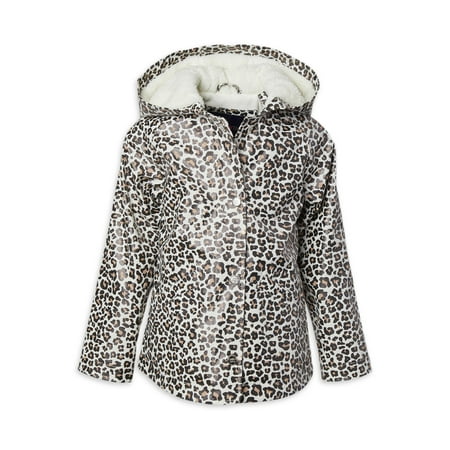 Limited Too Toddler Girls Sherpa Lined Animal Print Raincoat Jacket (Sizes 2T-4T)