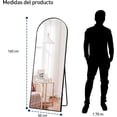 thumbnail image 5 of Espejo de Piso Cuerpo Completo Bluelander con Soporte y Marco de Aluminio, 160 x 50 cm, Negro, 5 of 5