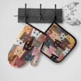 thumbnail image 6 of Cute Cartoon Cats Oven Mitts and Pot Holders Sets Heat Resistant Non Slip Kitchen Gloves Hot Pads with Inner Cotton Layer for Cooking BBQ Baking Grilling, 6 of 6