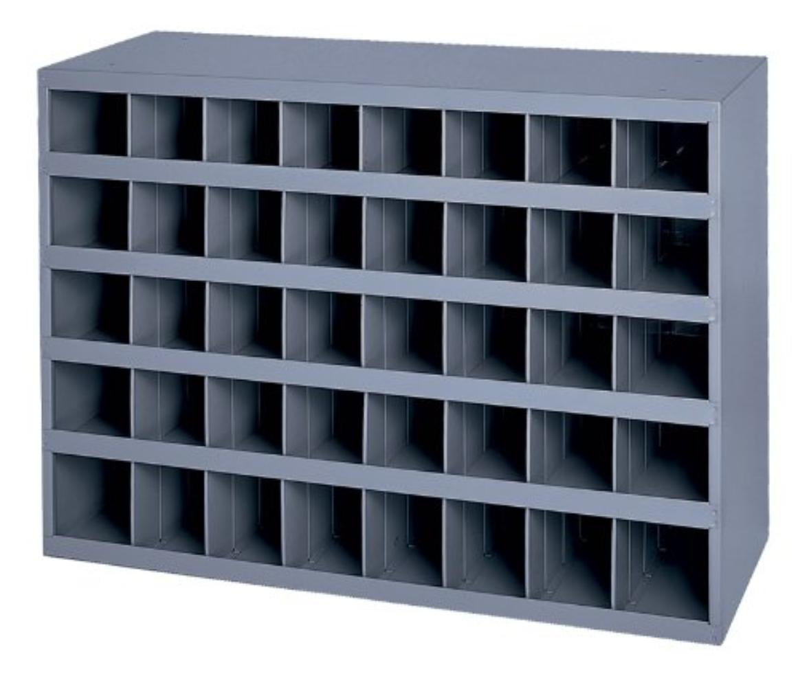 Durham 359-95 Gray Cold Rolled Steel 40 Opening Bin with Slope Self Design 33-3/4 Width x 23-7/8 Height x 12 Depth 
