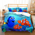 thumbnail image 3 of Disney-Juego de funda nórdica de dibujos animados, edredón con funda de almohada, juego de cama 3D, Ocean Life, Dory Marlin, Finding Nemo, 3 of 5