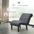 thumbnail image 4 of Gymax Set of 2 Armless Accent Chair Upholstered Tufted Lounge Chair Dark Grey, 4 of 10