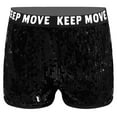 thumbnail image 2 of iixpin Girls' Sparkle Dance Tumbling Athletic Gymnastics Short Hip Hop Jazz Dance Short Pants Party Costume Black 10, 2 of 4