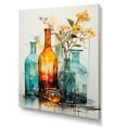 thumbnail image 2 of Designart "Aqua Tangerine Luminous Bottle" Bottled Beverage Wall Art Living Room, 2 of 7